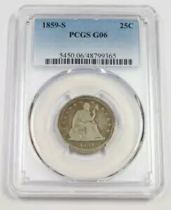 1859 S PCGS AG06 - シーテッド リバティ クォーター - 25c 25 セント US コイン #48541B｜WORLD RESOURCE【KING店】