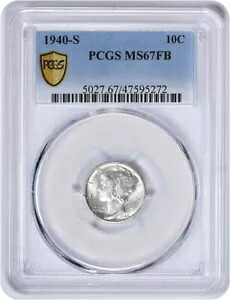 1940-S マーキュリー シルバー ダイム MS67FB PCGS｜WORLD RESOURCE【KING店】