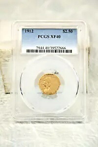 1912 $2.50 ドル アメリカ インディアン ヘッド 1/4 イーグル金貨 $2.50 PCGSXF40|WORLD RESOURCE【KING店】