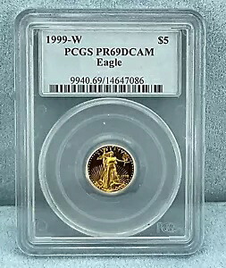1999-W PCGS PR69DCAM 1/10 オンス $5 アメリカン ゴールド イーグル、造幣数 48,428 コイン-希少!｜WORLD RESOURCE【KING店】