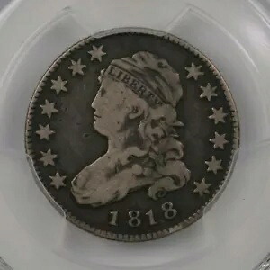 1818 キャップド バスト 25C PCGS 認定 F15 ブローニング 5 米国初期シルバー クォーター コイン｜WORLD RESOURCE【KING店】