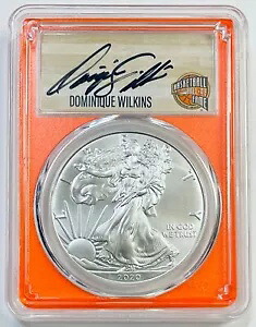 2020-(P) $1 シルバー イーグル PCGS MS70 FDI ドミニク ウィルキンス HOF ブラック インク｜WORLD RESOURCE【KING店】