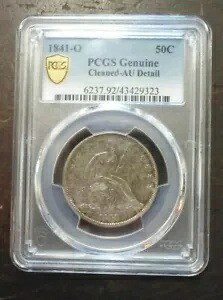1841-O シーテッド リバティ ハーフダラー PCGS AU 詳細クリーニング済み｜WORLD RESOURCE【KING店】