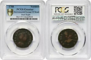 米国、バーモント州、1788 年、胸像右、PCGS 本物の VF 詳細環境ダメージ｜WORLD RESOURCE【KING店】