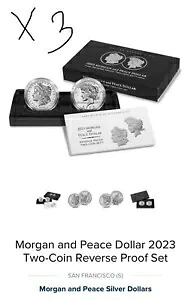 2023 モーガン アンド ピース ダラー リバース プルーフ 2 コイン セット ボックス & COA 付き 3 セット｜WORLD RESOURCE【KING店】