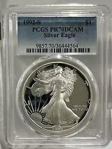 1992-S PR70 DCAM アメリカン シルバー イーグル PCGS ブルーラベル LOC 8｜WORLD RESOURCE【KING店】