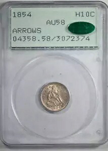 1854 リバティ シーテッド ハーフ ダイム H10C PCGS ラトラー AU58 CAC - アローズ｜WORLD RESOURCE【KING店】
