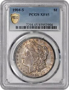 1904-S モーガン シルバー ダラー $1 PCGS XF45 - 強い光沢が残っています。｜WORLD RESOURCE【KING店】