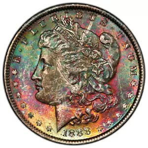 1888 モーガン ドル PCGS 認定 MS63 レインボー トーン｜WORLD RESOURCE【KING店】