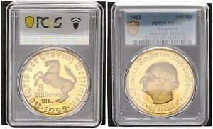 ウェストファリア 500 万マーク 1923 価値 3 列のみ 8095 ピース PCGS｜WORLD RESOURCE【KING店】