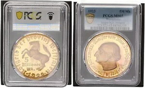 ウェストファリア 500 万マーク 1923 価値 3 列のみ 8095 ピース PCGS 112586|WORLD RESOURCE【KING店】