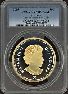 2015 50c PCGS PR69DCAM 紋章付き外衣ビッグコイン 5 オンス｜WORLD RESOURCE【KING店】