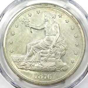 1876-S 貿易銀ドル T$1 コイン。認定 PCGS 未流通詳細 (UNC MS)｜WORLD RESOURCE【KING店】