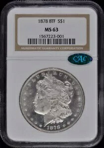 1878 8TF モルガン ドル S$1 NGC MS63 (CAC)｜WORLD RESOURCE【KING店】