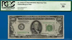 1934 $100 FRN リッチモンド スター PCGS 30 希少 6 のみ知られているリッチモンド スター Fr 2152-E*｜WORLD RESOURCE【KING店】 559,900円