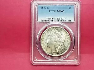1880-S $ モーガン シルバー ドル PCGS 信じられないほどの調色! MS66 #4777-235K|WORLD RESOURCE【KING店】