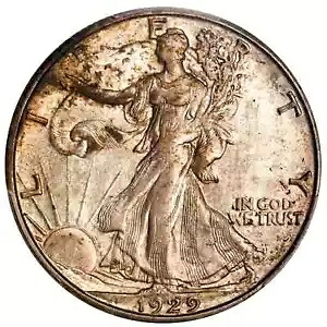 1929年 D ハーフダラーズ リバティウォーキング PCGS AU-58｜WORLD RESOURCE【KING店】