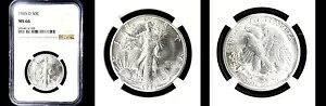 1945-D 50C NGC MS66- PQ ウォーキング リバティ ハーフ｜WORLD RESOURCE【KING店】