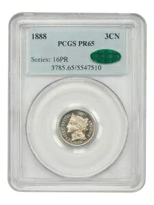 1888 3CN PCGS/CAC PR65 - 3 セント ニッケル｜WORLD RESOURCE【KING店】 557,700円
