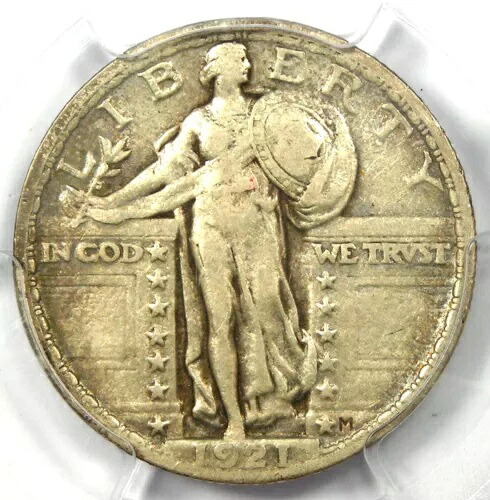 1921 スタンディング リバティ クォーター 25C コイン - 認定 PCGS VF25 - 希少な日付です。｜WORLD RESOURCE【KING店】