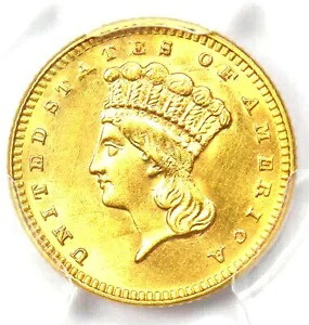 1886 インド ゴールド ダラー G$1 コイン - 認定 PCGS 未流通詳細 (UNC MS)｜WORLD RESOURCE【KING店】
