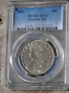 1822 キャップド バスト ハーフダラー PCGS AU53 認定 RARE｜WORLD RESOURCE【KING店】