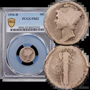 1916-D マーキュリー ダイム (10c) PCGS FR2｜WORLD RESOURCE【KING店】 255,420円