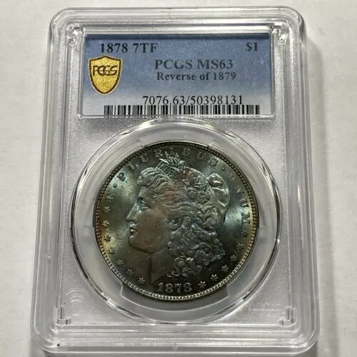 1878 $1 7TF Rev Of 79 モーガン シルバー ダラー PCGS MS63 美しいレインボー調色｜WORLD RESOURCE【KING店】