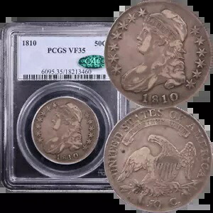1810 キャップド バスト ハーフダラー (50c) PCGS VF35 CAC｜WORLD RESOURCE【KING店】