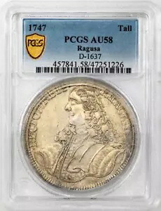 ラグーザ (クロアチア) 1747 Tallero (Thaler) Cat #Dav-1637 - PCGS AU58