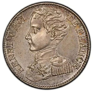 フランス アンリ 5 世「プリテンダー」 1831 年 シルバー フランコイン ミント状態、PCG 認定 SP63｜WORLD RESOURCE【KING店】