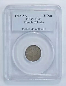 XF45 1713-AA フランス コロニー 15 デン - グレード PCGS *6053｜WORLD RESOURCE【KING店】