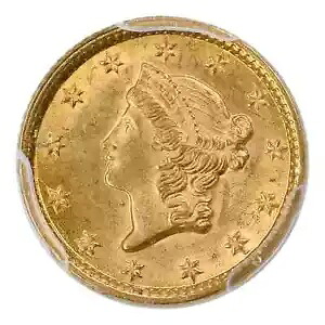 1854 P ゴールド ダラー リバティ ヘッド PCGS MS-63 タイプ 1｜WORLD RESOURCE【KING店】