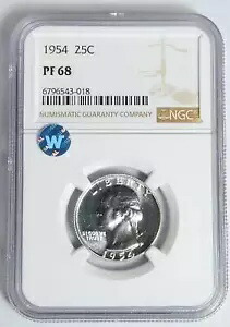 1954 P ワシントン クォーター NGC PF-68 サイト ホワイト