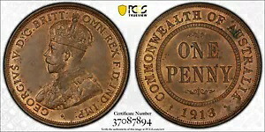 1913 オーストラリア ペニー PCGS MS63RB