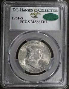 1951-S (MS66FBL CAC) フランクリン ハーフダラー 50c PCGS - DL ハンセン コレクション｜WORLD RESOURCE【KING店】