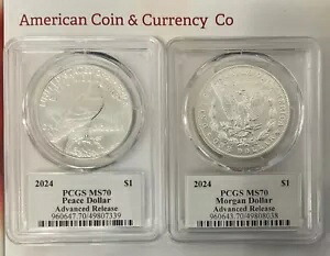 2024 モーガン & ピース ドル セット PCGS MS-70 アドバンス リリース ダムストラ サイン入り｜WORLD RESOURCE【KING店】