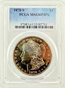1878-S モーガン シルバー ダラー $1 PCGS MS63 DMPL~ ディープ ミラー プルーフ いいね #33182741