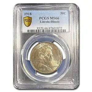 1918 リンカーン イリノイ 100 周年記念ハーフダラー MS-66 PCGS