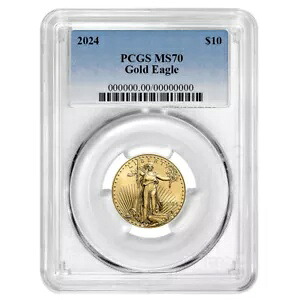 2024 $10 アメリカン ゴールド イーグル 1/4 オンス PCGS MS70 ブルー ラベル|WORLD RESOURCE【KING店】