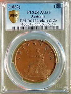 オーストラリア 1 ペニー 1820 (1862) ペニー PCGS AU55 Tn# 134 Iredale & Co トークン コイン!｜WORLD RESOURCE【KING店】