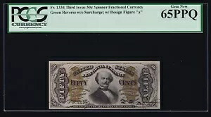 US 50c 端数通貨文字「a」、追加料金なし FR 1334 PCGS 65PPQ GEMCU (1)