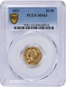 1927 $2.50 ゴールド インディアン MS63 PCGS|WORLD RESOURCE【KING店】