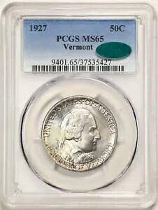 1927 50C バーモント記念ハーフダラー MS65 PCGS CAC 37535427｜WORLD RESOURCE【KING店】