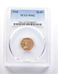 1910年 $2.50 インディアンヘッド ゴールド クォーター イーグル MS62 PCGS *6657