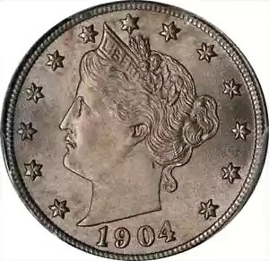 1904 リバティ ニッケル PCGS MS66