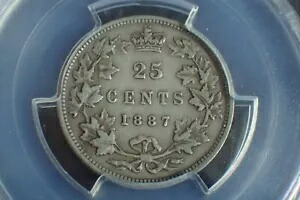 1887年、25セント、VF 30、PCGS（カナダ）認定-