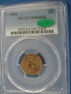 *超見た目の 1868 インディアン ヘッド ペニー - MS-64RB PCGS & CAC*|WORLD RESOURCE【KING店】