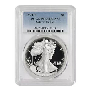 1994-P $1 US シルバー イーグル PCGS PR70DCAM ディープ カメオ フィラデルフィア 1オンス ドル|WORLD RESOURCE【KING店】