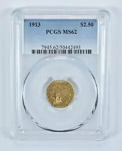 1913年 $2.50 インディアンヘッド ゴールド クォーター イーグル MS62 PCGS *9061|WORLD RESOURCE【KING店】